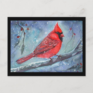 Red cardinal watercolor design by Renee Lavoie Vykort