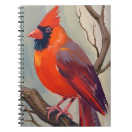 Red Cardinal Watercolor Painting Anteckningsbok