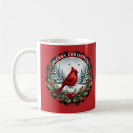 Red Cardinal with Holly Berries Kaffemugg