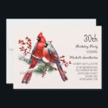 Red Cardinals Berries 30års födelsedag Inbjudningar<br><div class="desc">Vackra röda kardinaler på en snowy vinterfest i 30års födelsedag. Kontakta mig om du behöver hjälp med dina anpassningar eller om du vill be om ytterligare matchning eller samordning av Zazzle-produkter för firande.</div>