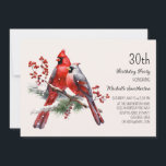 Red Cardinals Berries 30års födelsedag Inbjudningar<br><div class="desc">Vackra röda kardinaler på en snowy vinterfest i 30års födelsedag. Kontakta mig om du behöver hjälp med dina anpassningar eller om du vill be om ytterligare matchning eller samordning av Zazzle-produkter för firande.</div>