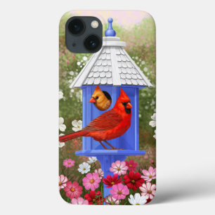 Red Cardinals Bird House Blomsterträdgård