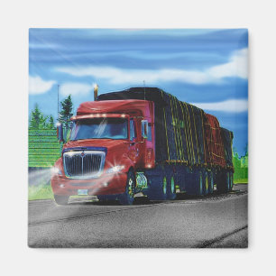 Red Cargo Lastbil Driver Gift Magnet