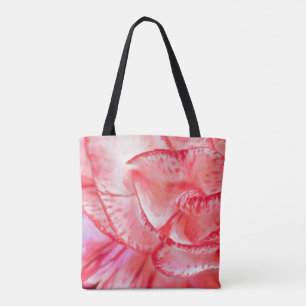 Red Carnation All-over-Print Tote Bag, Medium Tygkasse