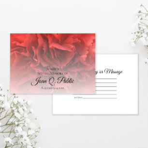 Red Carnation Blommigt en minnesbegravning Anteckningskort