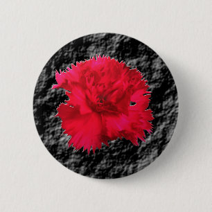 Red Carnation Blommigt Fantasy Button Knapp