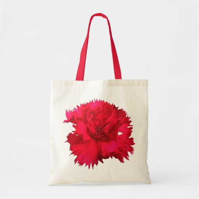 Red Carnation Blommigt Fantasy Tote Bag Tygkasse (Framsidan)