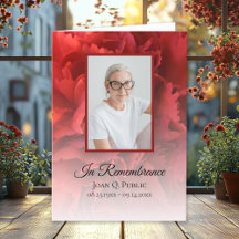 Red Carnation Blommigt Funeral Service Foled