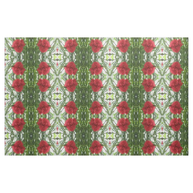 Red Carnation Blommigt Patterned Fabric Tyg (Fat Quarter)