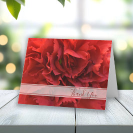 Red Carnation Blommigt Tack Kort