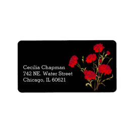 Red Carnation Flower Personlig Returadress Adressetikett
