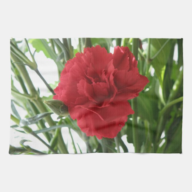Red Carnation Kitchen Towel Kökshandduk (Horisontell)