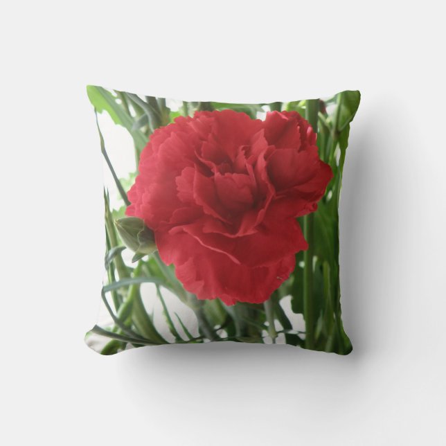 Red Carnation Pillow Kudde (Framsida)