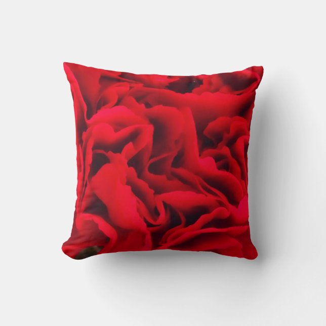 Red Carnation Ruffles-Sq.DEKORATIV KUDDE (Framsida)