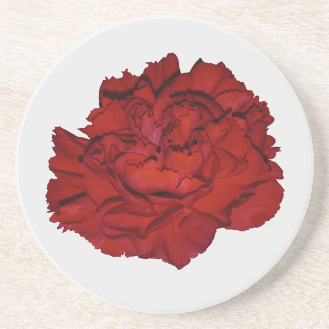 Red Carnation Sandstone Underlägg (Framsidan)