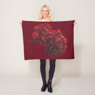 Red Carnations Blanket Fleecefilt