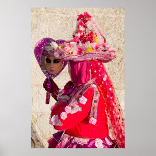 Red Carnival Costume, Venedig Poster