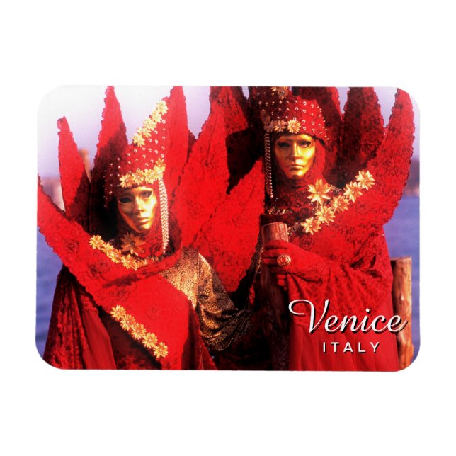 Red Carnival Costumes - Venedig, Italien Magnet (Horisontell)
