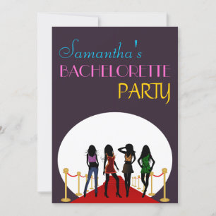 Red Carpet Bachelorette Party Lila Hens Inbjudan