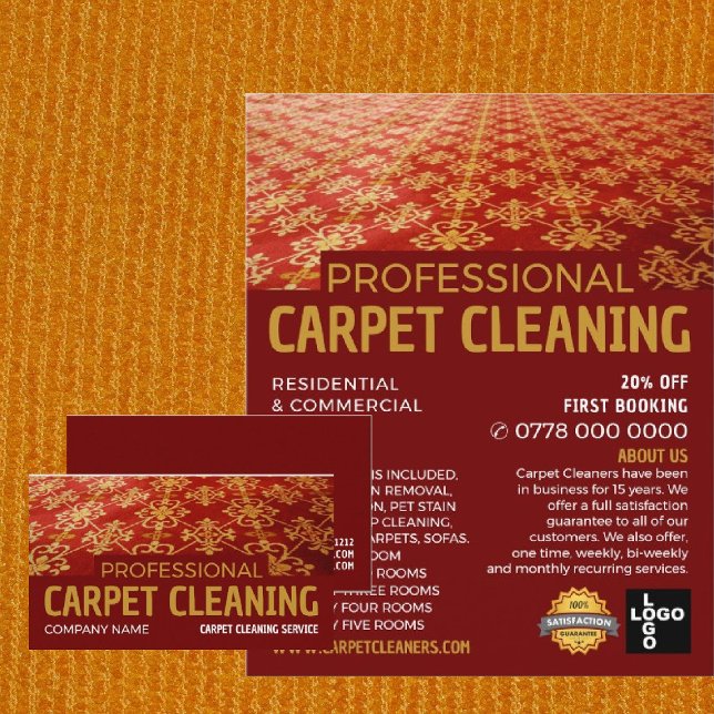Red Carpet, Carpet Cleaner, Städning Service Visitkort (Skapare uppladdad)