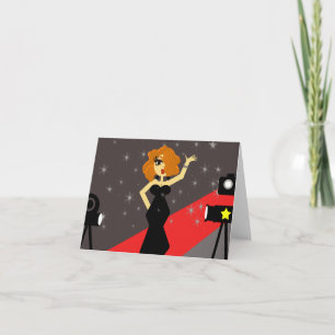 Red Carpet Diva Notecard Kort