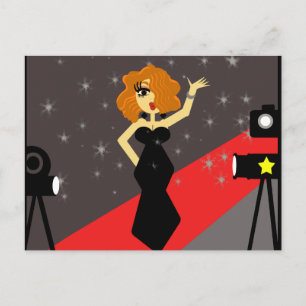 Red Carpet Diva Postcard Vykort