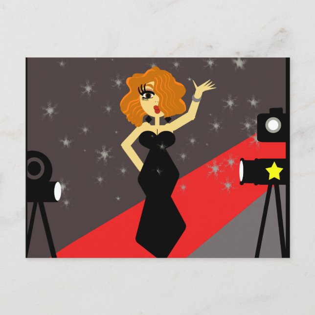 Red Carpet Diva Postcard Vykort (Framsida)