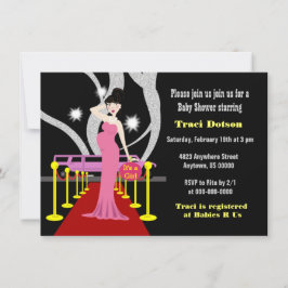 Red carpet Hollywood Baby Shower-flicka Inbjudningar