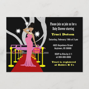 Red carpet Hollywood Baby Shower Inbjudan boy