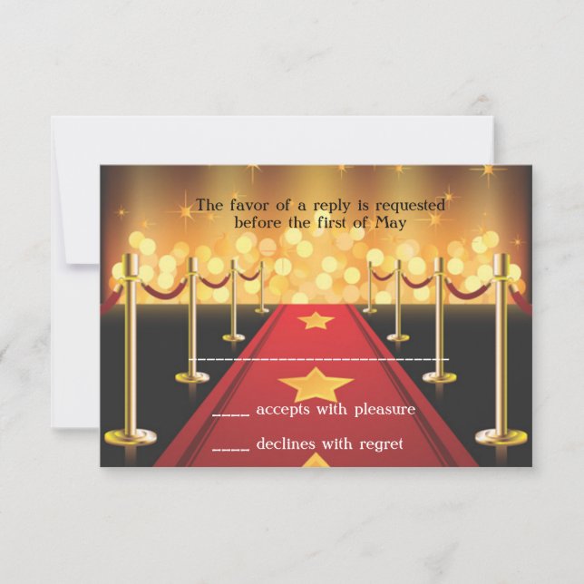 Red Carpet Hollywood Bat mitzvah OSA kort (Framsida)
