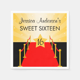 Red Carpet Hollywood Sweet 16 Födelsedagsfester Pappersservett