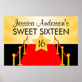 Red Carpet Hollywood Sweet 16 Födelsedagsfester Poster
