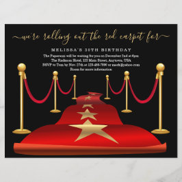 Red Carpet ThMened Party med Faux Gold Foil Flyer