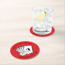 Red Casino Födelsedagsfest Papper Underlägg