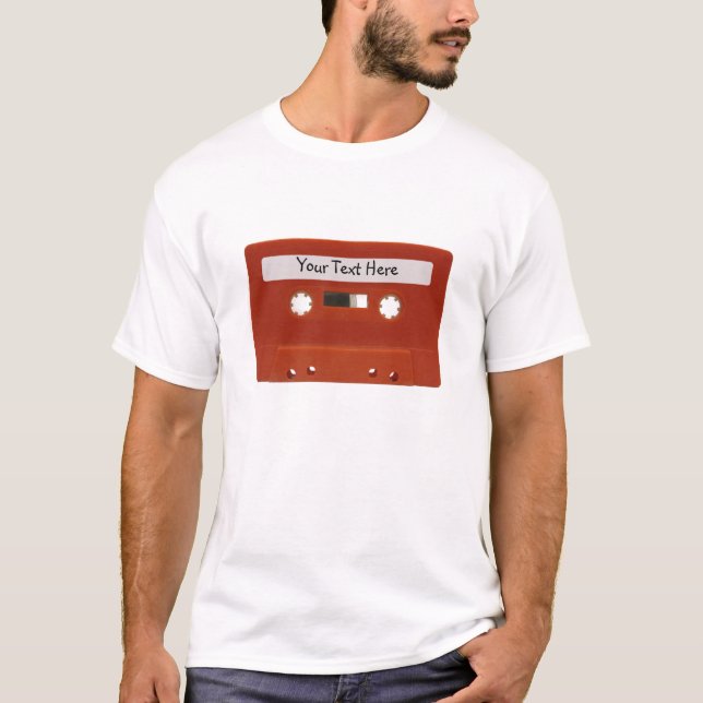 Red Cassette Tape Anpassade T-Shirt (Framsida)