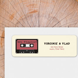 Red Cassette Tape Return-adressetikett Returadress Etikett