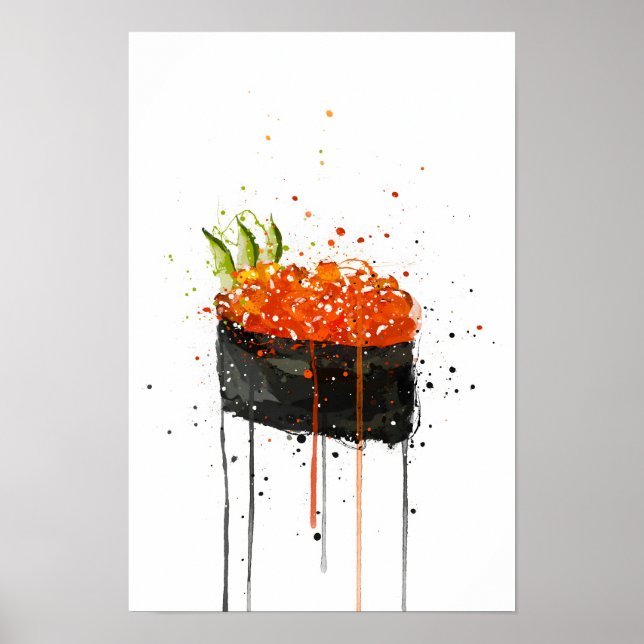 Red Caviar Gunkan Sushi Poster (Framsidan)