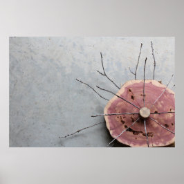Red Cedar Natural Eco-Art Sculpture Oblique Poster
