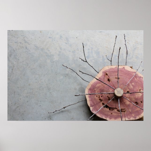 Red Cedar Natural Eco-Art Sculpture Oblique Poster (Framsidan)