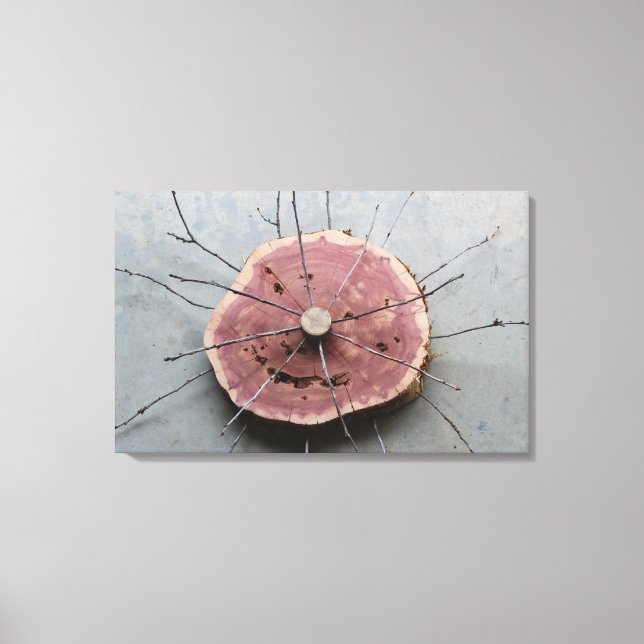 Red Cedar Wood Nature Art Sculpture Center Canvastryck (Framsida)