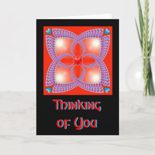 Red Celtic Heart Fractal Mönster Thinking Kort