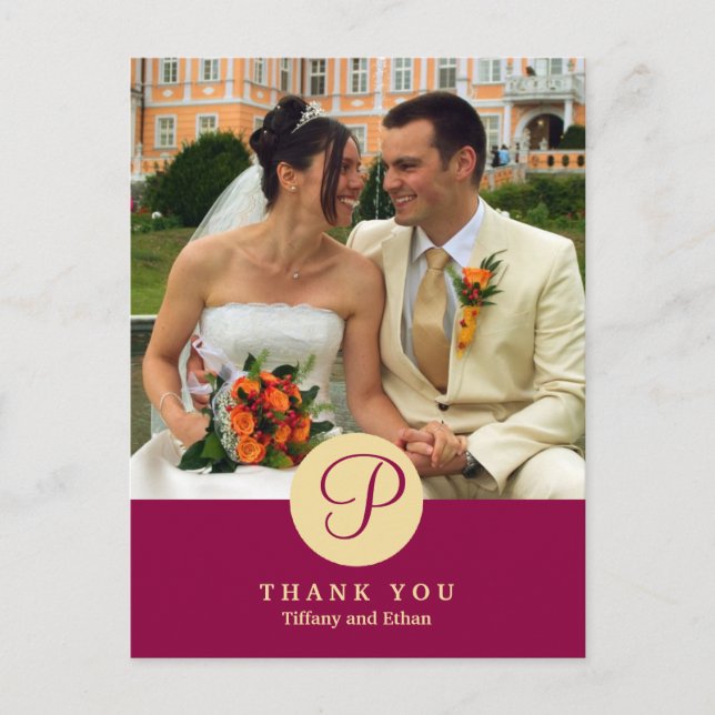 Red Center Classic monogram tackkort Vykort (Framsida)