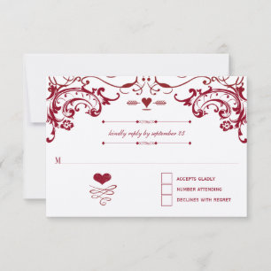 Red Chalkboard Cute Heart Initialer Typography OSA Kort