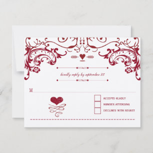 Red Chalkboard Cute Heart Initialer Typography OSA Kort