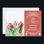 Red Chalkboard Typography God jul Photo Julkort<br><div class="desc">Red and White Retro English Cottagecore Aesthetic jul Family Helgdag Photo Card</div>