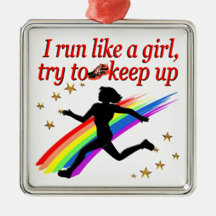 RED CHAMPION GIRL TRACK OCH FÄLT DESIGN JULGRANSPRYDNAD METALL