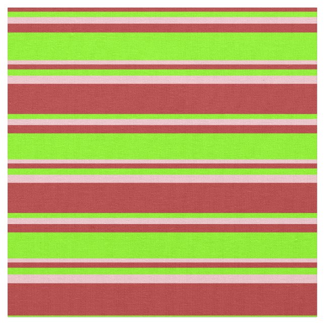 Red, Chartreuse och Rosa Linted Mönster Tyg (Närbild)