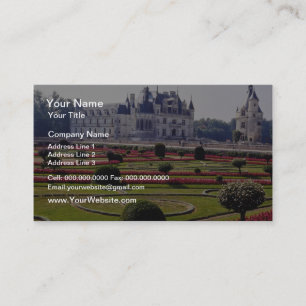 Red Chateau de Chenonceaux, Frankrike-blommor Visitkort