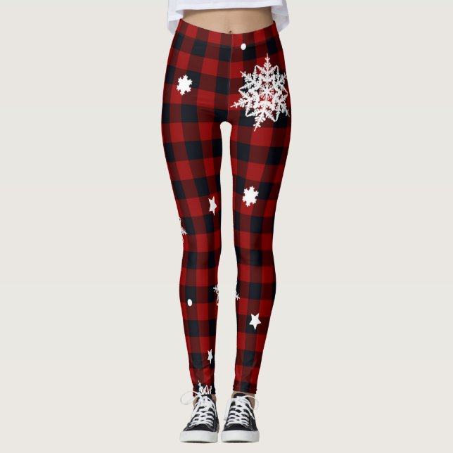 Red check christmas leggings (Framsida)