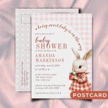 Red Checkded Garden Berry Sweet Bunny Baby Shower